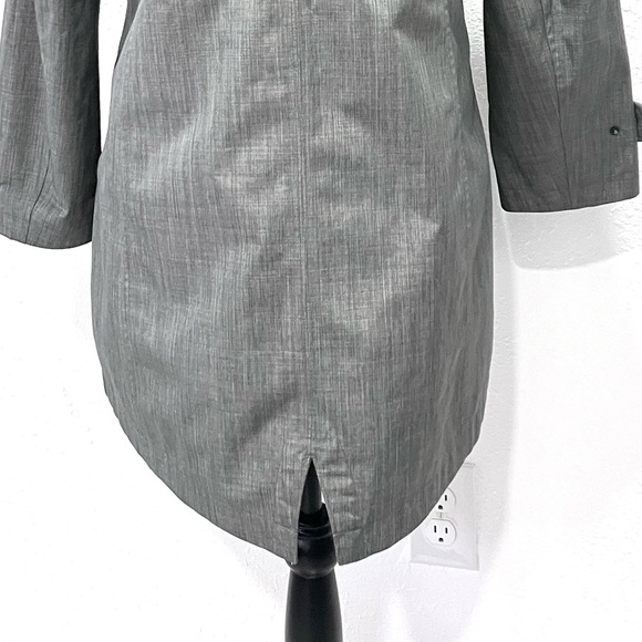 Kirkland Signature Gray Trench Coat with High Collar and Tailored Silhouette M - Picture 12 of 12